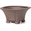 Square unglazed bonsai pot by Seto - 90 x 90 x 45 mm