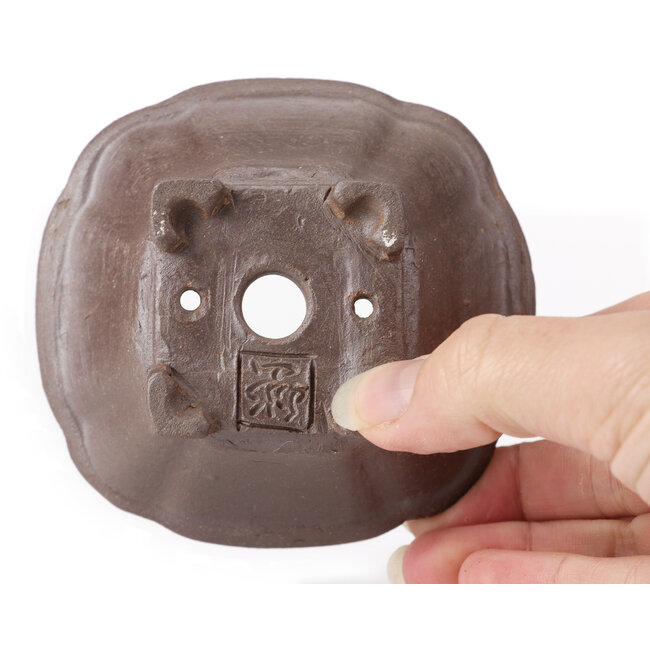 Pot à bonsaï carré non émaillé par Seto - 95 x 90 x 45 mm