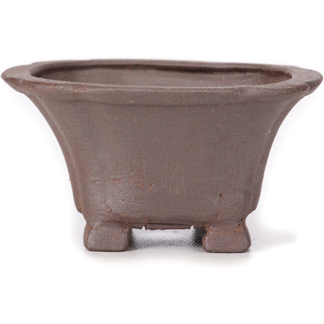 Square unglazed bonsai pot by Seto - 90 x 90 x 45 mm