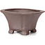 Square unglazed bonsai pot by Seto - 90 x 90 x 45 mm