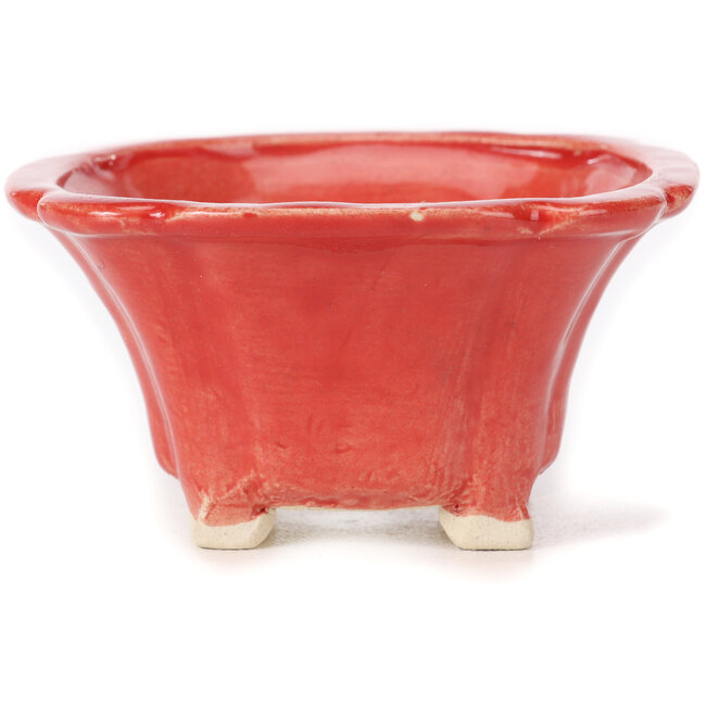 Pot à bonsaï carré rouge par Seto - 90 x 90 x 45 mm