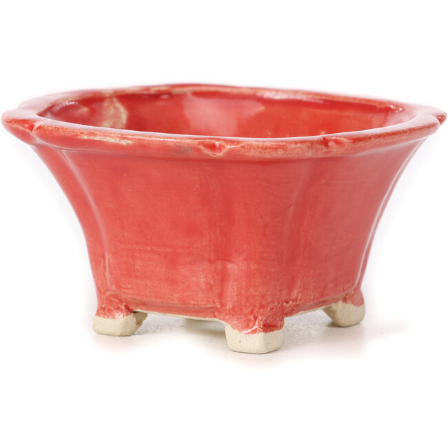 Vaso bonsai quadrato rosso di Seto - 90 x 90 x 45 mm