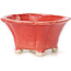 Pot à bonsaï carré rouge par Seto - 90 x 90 x 45 mm