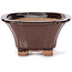 Square brown bonsai pot by Seto - 90 x 90 x 45 mm