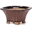 Square brown bonsai pot by Seto - 90 x 90 x 45 mm