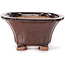 Square brown bonsai pot by Seto - 90 x 90 x 45 mm