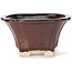 Pot à bonsaï carré marron par Seto - 90 x 90 x 50 mm