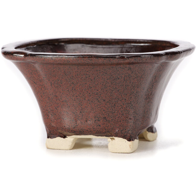 Vaso bonsai quadrato marrone di Seto - 90 x 90 x 50 mm