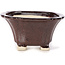 Pot à bonsaï carré marron par Seto - 90 x 90 x 50 mm