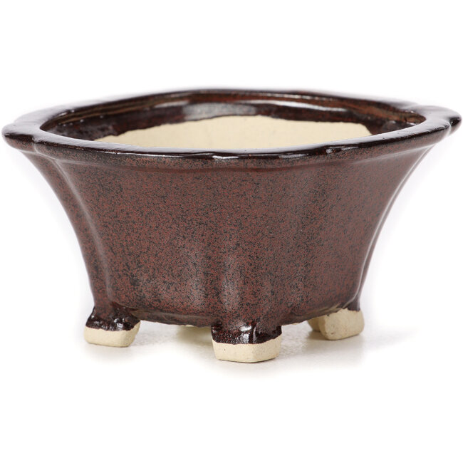 Vaso bonsai quadrato marrone di Seto - 90 x 90 x 50 mm