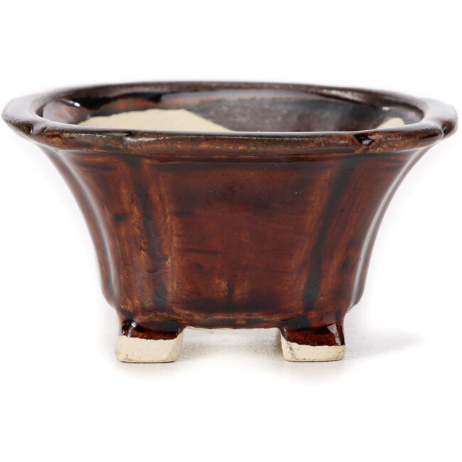 Square brown bonsai pot by Seto - 90 x 90 x 50 mm