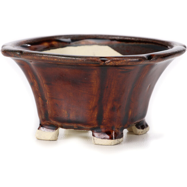 Pot à bonsaï carré marron par Seto - 90 x 90 x 50 mm