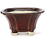 Pot à bonsaï carré marron par Seto - 90 x 90 x 50 mm