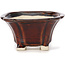 Square brown bonsai pot by Seto - 90 x 90 x 50 mm