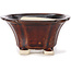 Square brown bonsai pot by Seto - 90 x 90 x 50 mm