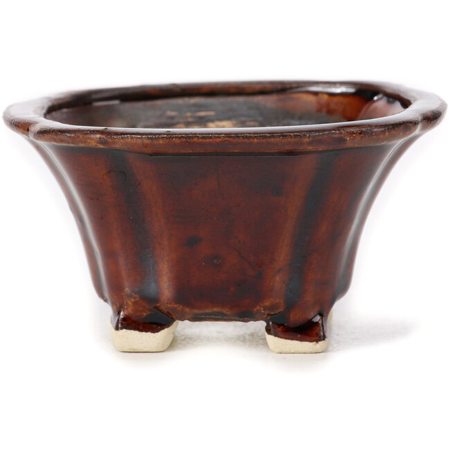 Square brown bonsai pot by Seto - 90 x 90 x 50 mm