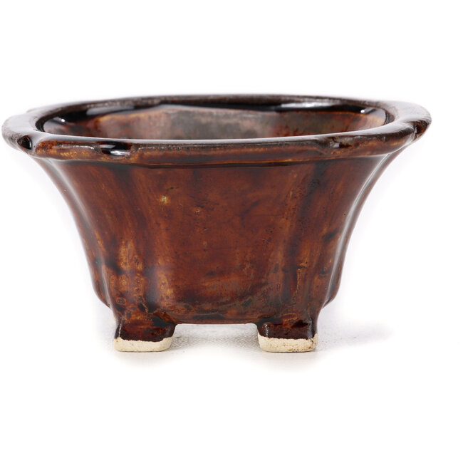 Square brown bonsai pot by Seto - 90 x 90 x 50 mm