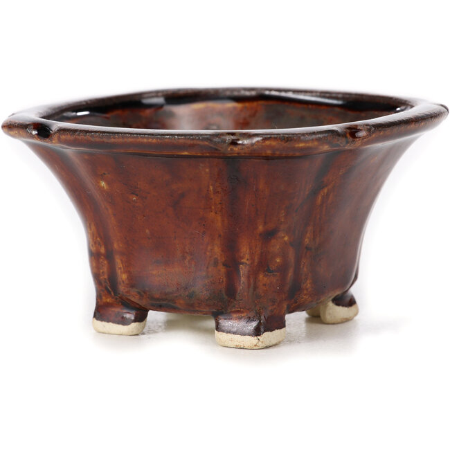 Vaso bonsai quadrato marrone di Seto - 90 x 90 x 50 mm