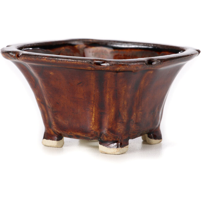 Maceta de bonsái cuadrada marrón de Seto - 90 x 90 x 50 mm