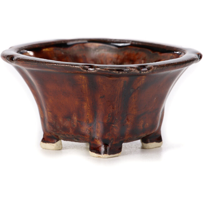 Vaso bonsai quadrato marrone di Seto - 90 x 90 x 50 mm