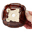 Square brown bonsai pot by Seto - 90 x 90 x 50 mm