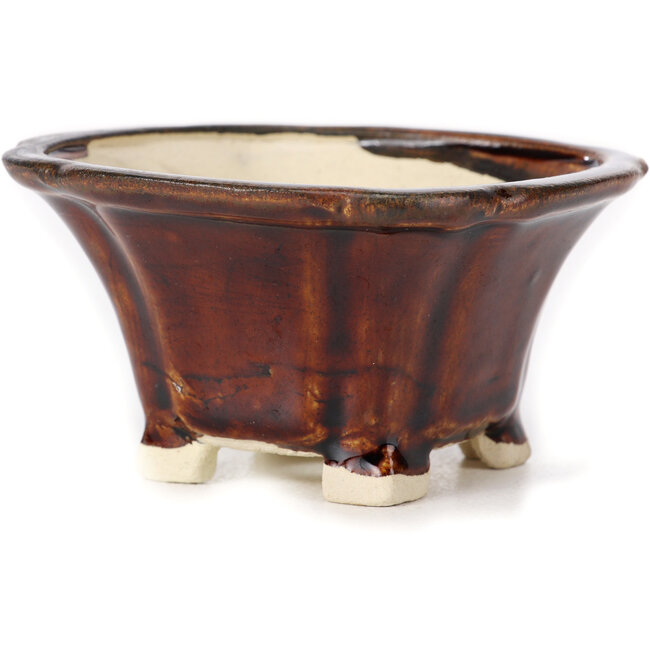 Vaso bonsai quadrato marrone di Seto - 95 x 95 x 50 mm