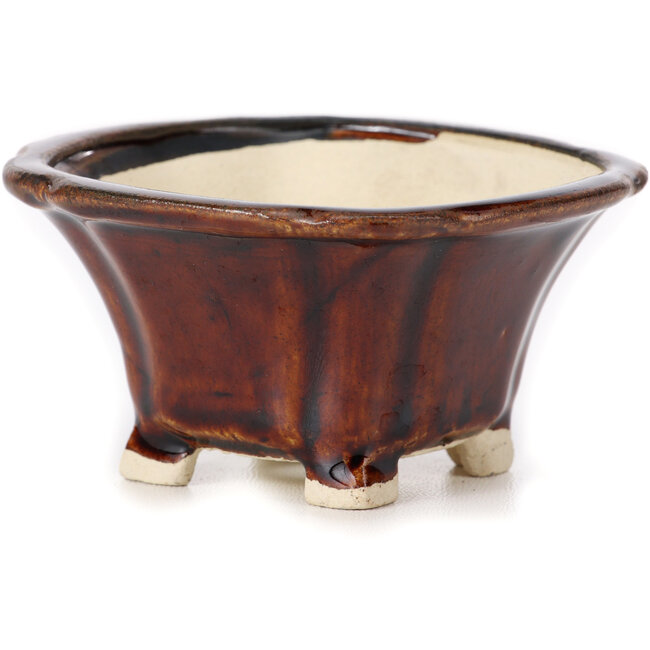 Maceta de bonsái cuadrada marrón de Seto - 95 x 95 x 50 mm