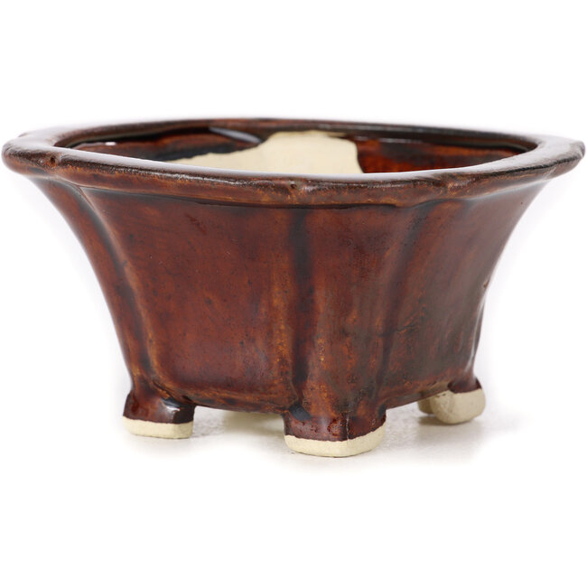 Vaso bonsai quadrato marrone di Seto - 90 x 90 x 50 mm