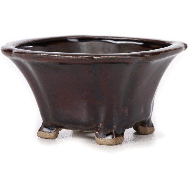 Square brown bonsai pot by Seto - 90 x 90 x 45 mm