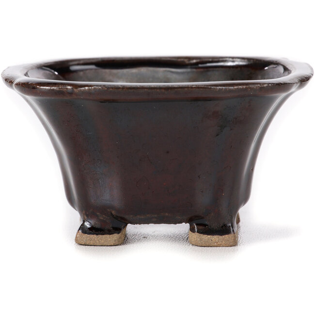 Square brown bonsai pot by Seto - 85 x 85 x 50 mm