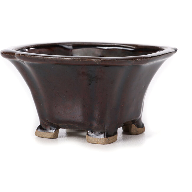 Square brown bonsai pot by Seto - 85 x 85 x 50 mm
