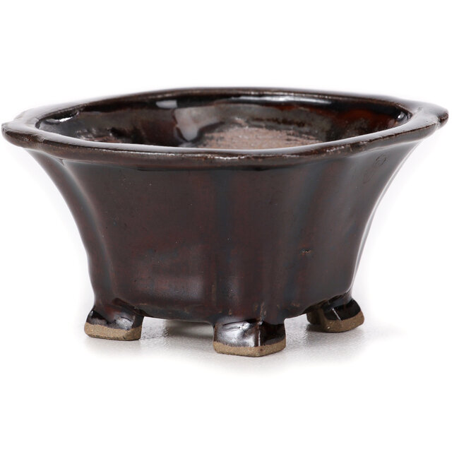 Pot à bonsaï carré marron par Seto - 85 x 85 x 50 mm