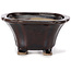 Square brown bonsai pot by Seto - 90 x 90 x 45 mm