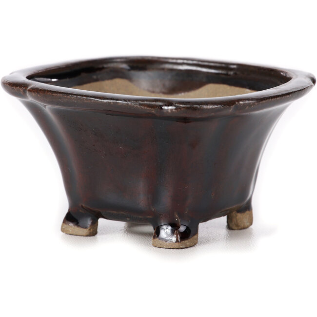 Pot à bonsaï carré marron par Seto - 90 x 90 x 45 mm
