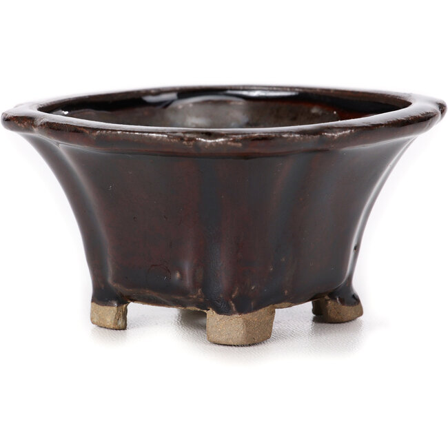 Vaso bonsai quadrato marrone di Seto - 90 x 90 x 45 mm