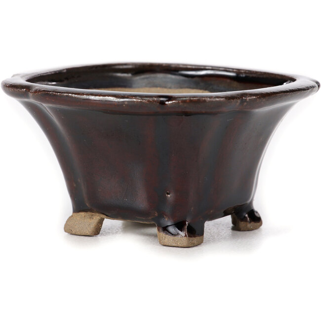 Vaso bonsai quadrato marrone di Seto - 90 x 90 x 45 mm