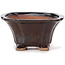 Square brown bonsai pot by Seto - 90 x 90 x 45 mm