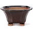 Square brown bonsai pot by Seto - 90 x 90 x 45 mm