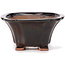 Square brown bonsai pot by Seto - 90 x 90 x 45 mm