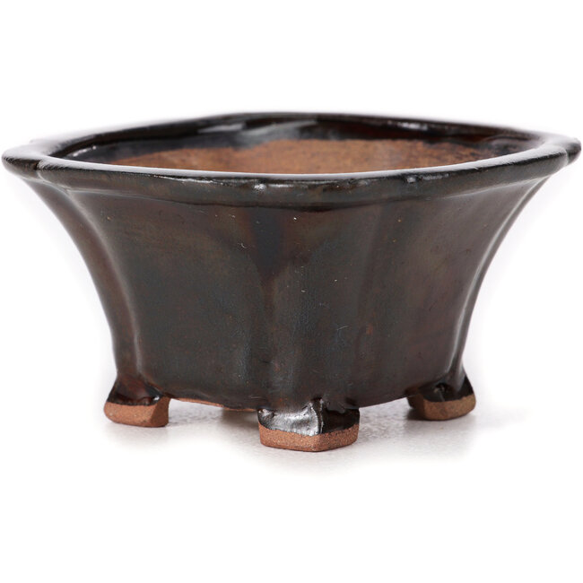 Vaso bonsai quadrato marrone di Seto - 90 x 90 x 45 mm