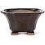 Square brown bonsai pot by Seto - 90 x 90 x 45 mm