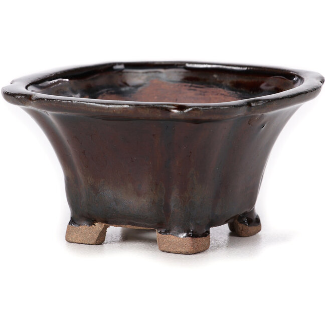 Pot à bonsaï carré marron par Seto - 90 x 90 x 50 mm