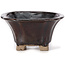 Square brown bonsai pot by Seto - 90 x 90 x 45 mm