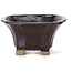 Square brown bonsai pot by Seto - 90 x 90 x 45 mm