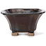 Square brown bonsai pot by Seto - 90 x 90 x 45 mm