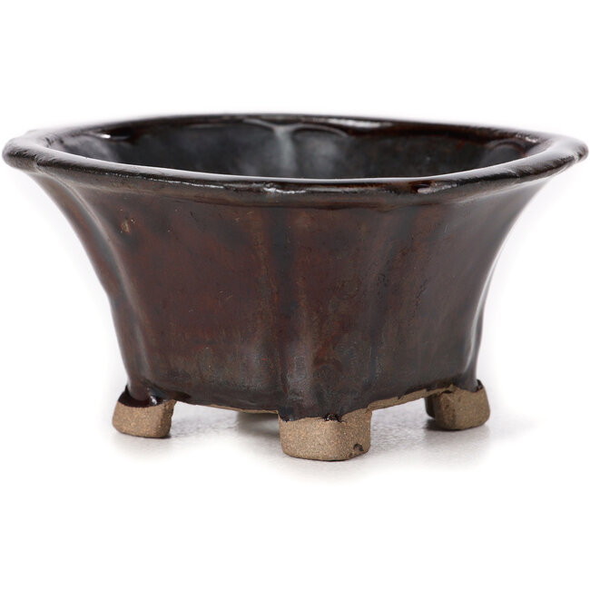 Maceta de bonsái cuadrada marrón de Seto - 90 x 90 x 45 mm