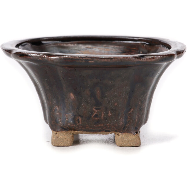 Square brown bonsai pot by Seto - 90 x 90 x 45 mm