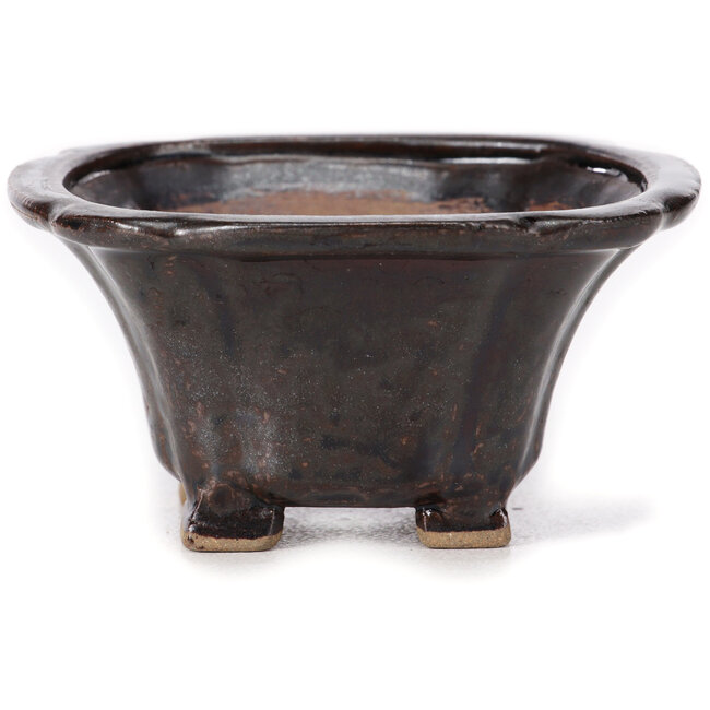 Maceta de bonsái cuadrada marrón de Seto - 90 x 90 x 45 mm