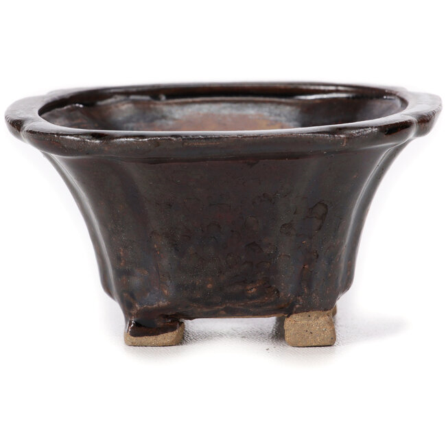 Pot à bonsaï carré marron par Seto - 90 x 90 x 45 mm