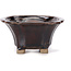 Square brown bonsai pot by Seto - 90 x 90 x 45 mm